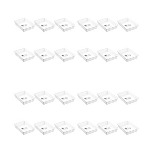 24PK Boxsweden Star Organiser Tray Versatile Sleek Rectangular 33x24x6.5cm White