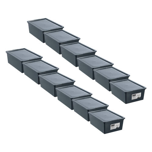12PK Boxsweden Essentials Storage Organiser Stackable Tub/Box 10.5L/36x26cm Assorted