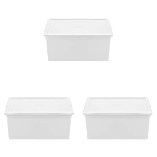3PK Boxsweden Essentials Stackable Organiser Tub 20L 39.5x34x16.5cm Assorted