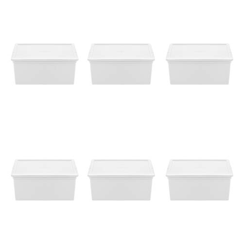 6PK Boxsweden Essentials Stackable Organiser Tub 20L 39.5x34x16.5cm Assorted