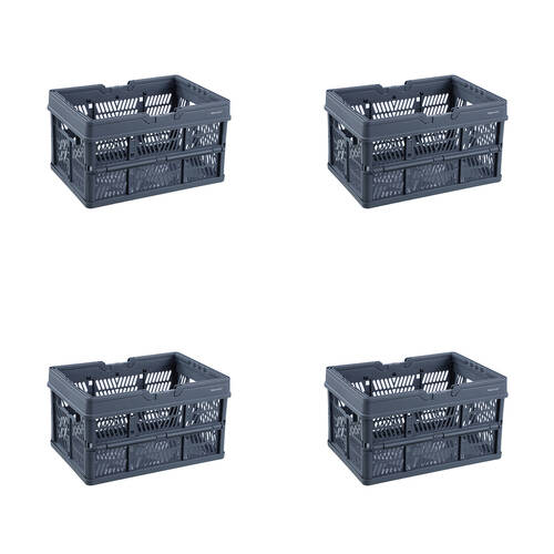 4PK Boxsweden Foldaway Carry Basket Organiser 26.5L 44x30.5x25cm Assorted
