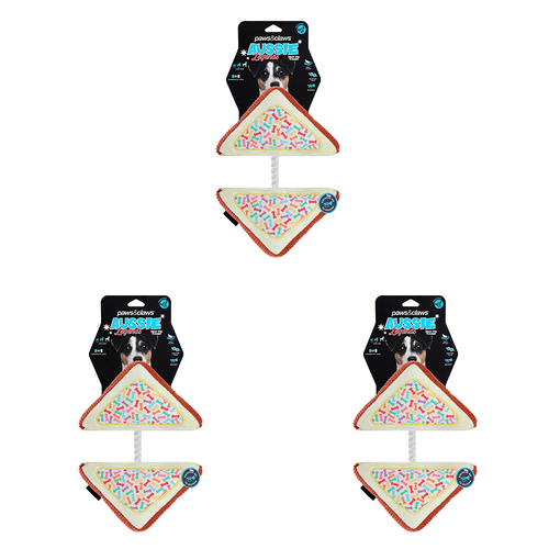 3PK Pawsnclaws 23cm Aussie Legends Fairy Bread Dog/Pet Plush Toy