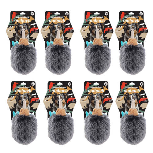 8PK Paws And Claws Outback Buddies Echidna Sqeauky Plush Dog Toy 23x18x12cm