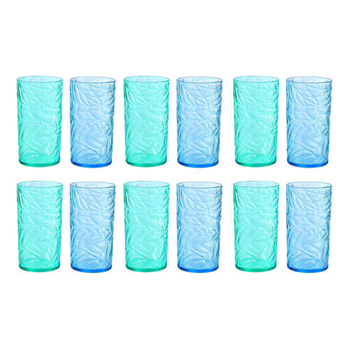 12PK Lemon & Lime Summer Breeze Deco Tumbler 500ml Blue/Green Assorted