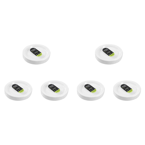 150pc Lemon & Lime Reusable Plastic Serving Plate 22.5cm - White