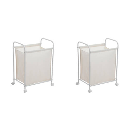 2PK Boxsweden Lightweight Laundry Cart With Wheels 67L 50x33x70cm Assorted