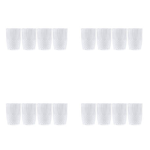 16pc Lemon & Lime Crystal Deco Plastic Reusable Tumbler 400ml