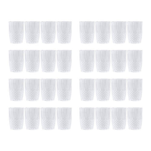 32pc Lemon & Lime Crystal Deco Plastic Reusable Tumbler 400ml