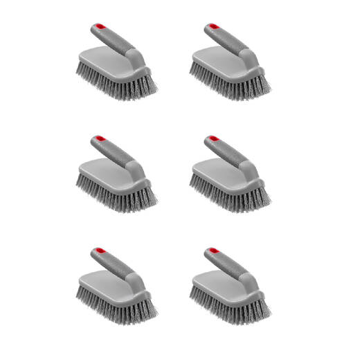 6PK Boxsweden Prime Handled Hard Bristle Scrubbing Brush Soft Grip Large