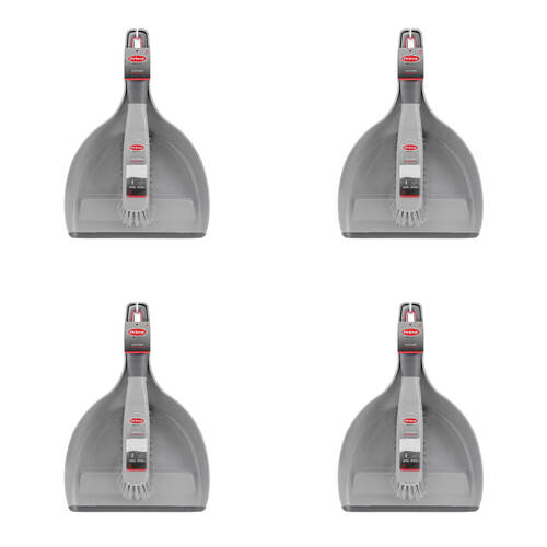4PK Boxsweden Prime Dustpan and Brush Soft Grip Handle with Rubber Lip Non-Slip