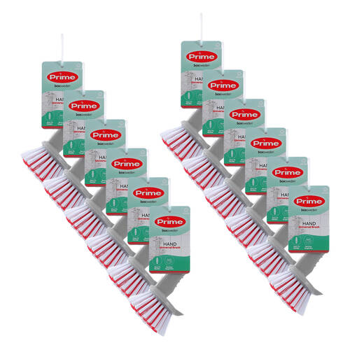 12PK Boxsweden Prime Essentials Universal Kitchen Hand Brush Grey/White