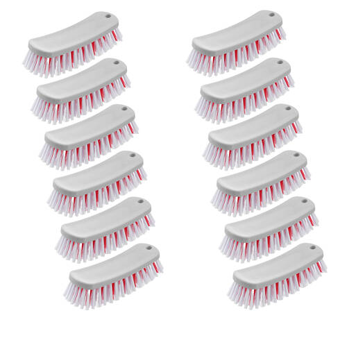12PK Boxsweden Cleaning Essentials Prime Universal Scrubbing Brush Grey/White