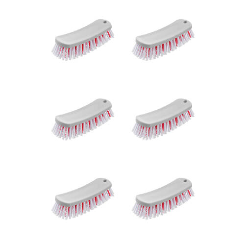 6PK Boxsweden Cleaning Essentials Prime Universal Scrubbing Brush Grey/White