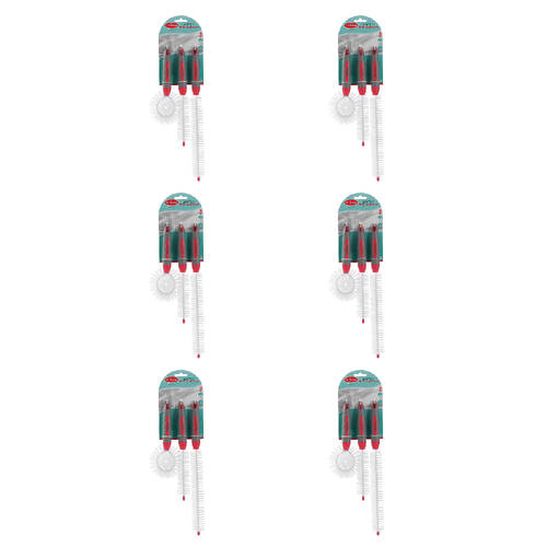 6x 3pc Boxsweden Non-Slip Prime Bottle Cleaning Brush Set Assorted 