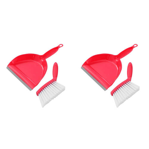 2PK Boxsweden Prime Compact Indoor Dustpan and Snap-in-Brush Set Mini Assorted