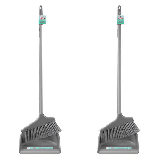 2PK Boxsweden Prime Tall Standing Cleaning Dustpan and Angled Brush Assorted