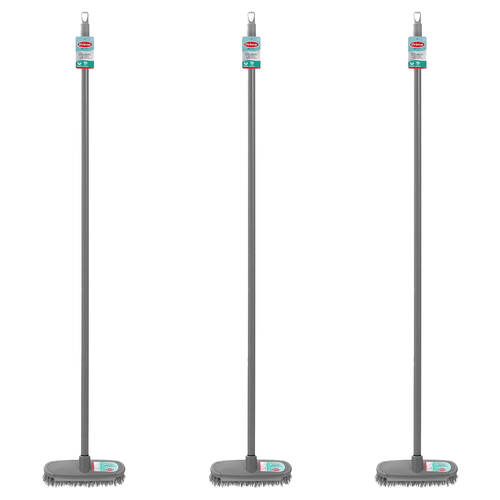 3PK Boxsweden Prime Hard Surface Scrubbing Broom w/ Long Handle 1.2m Assorted
