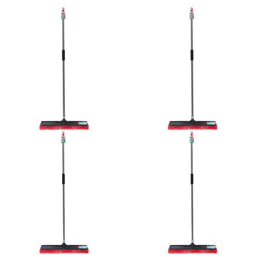 4PK Boxsweden Prime Outdoor Heavy Duty Broom w/ Comfort Grip Handle 60cm Assorted