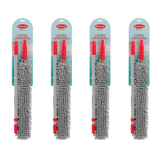 4PK Boxsweden Prime Flexible Microfibre Duster With Extendable Handle Asstd