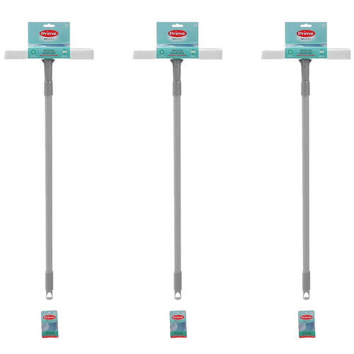 3PK Boxsweden Prime Window Cleaning Squeegee w/ Sponge & Handle 1.3m/25cm Assorted