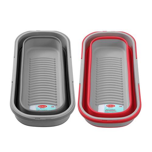 2PK Boxsweden Prime Foldaway Window Cleaning Buckets w/ Handle 12L Assorted