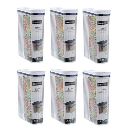 6PK Lemon and Lime Crystal Ribbed Food Dispensing Container 4.4L/22x8x31cm Assorted