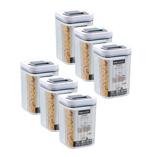 6PK Lemon and Lime Crystal Ribbed Food Storage Container 950mL/15cm Assorted