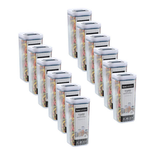 12PK Lemon and Lime Crystal Ribbed Food Storage Container 1.5L/22.5cm Assorted