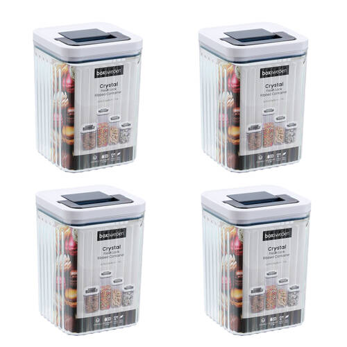 4PK Lemon and Lime Crystal Ribbed Food Storage Container 1.9L/18cm Assorted