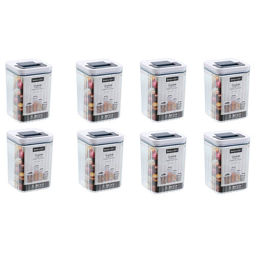 8PK Lemon and Lime Crystal Ribbed Food Storage Container 1.9L/18cm Assorted