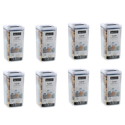 8PK Lemon and Lime Crystal Ribbed Food Storage Container 2.6L/24cm Assorted