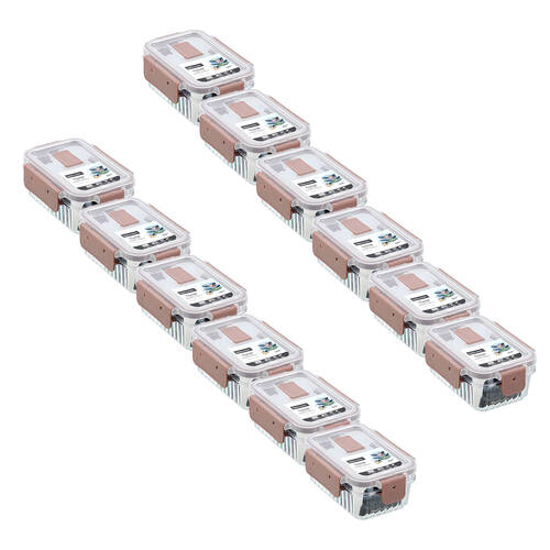 12PK Lemon and Lime Crystal Ribbed Food Storage Container 360mL/6cm Assorted