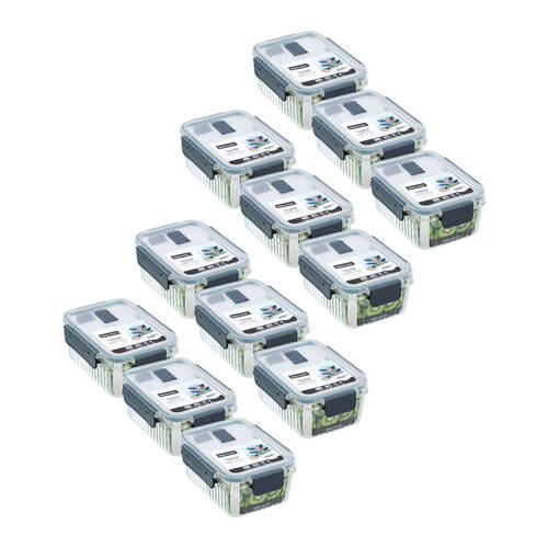 12PK Lemon and Lime Crystal Ribbed Food Storage Container 880mL/7.5cm Assorted