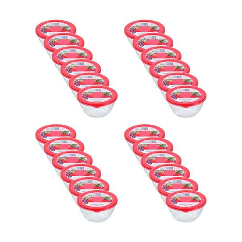 24PK Lemon and Lime Yorkshire Glass Mixing Bowl Lidded 800ml 15x15x8cm Food Safe