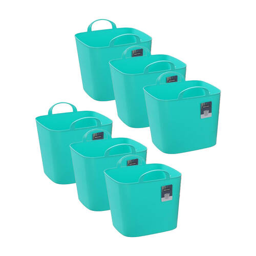 6PK Boxsweden Mini Flexible Storage Organiser Square Tub/Box 16L/34x30cm Assorted