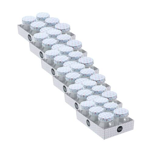 6x 6pc Lemon and Lime Roma Cherry Stripe Deco Conserve Jar 300ml Food Safe