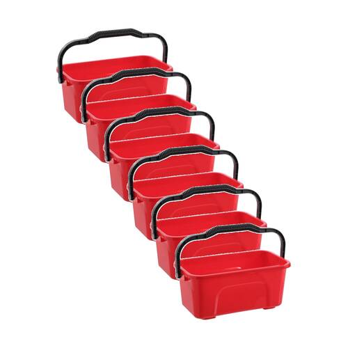 6PK Boxsweden Prime Premium Bucket 12L 42x23.5x18.5 Heavy Duty Cleaning Assorted