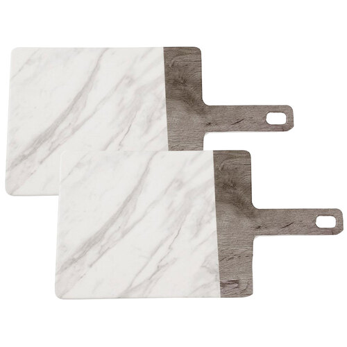 2PK Lemon & Lime Matte Melamine 41x18.5cm Serving Board Endwood Marble