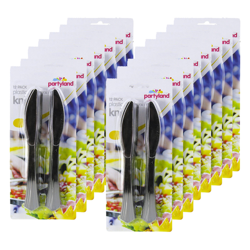 180pc Lemon And Lime Reusable Knives Silver