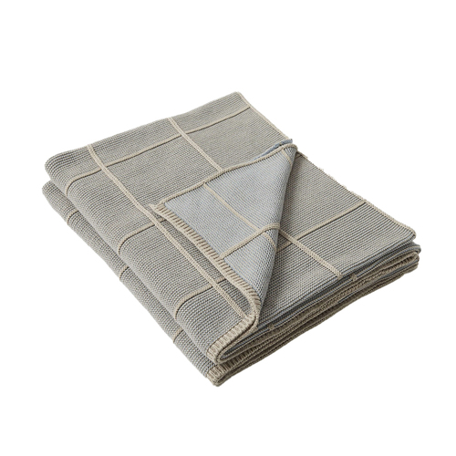 Pilbeam Living Columbus 127x152cm Cotton Throw - Dusty Blue/Taupe