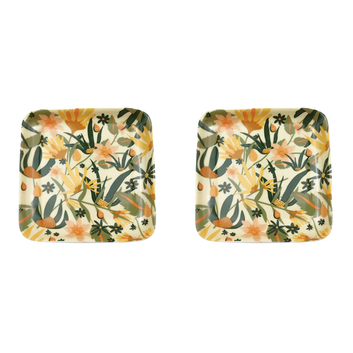 2PK Urban Cassia Floral 9.5cm Ceramic Dish Decorative Plate - Yellow