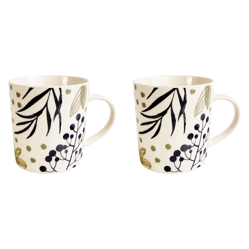 2x Urban Summer Solstice 470ml Ceramic Mug Coffee/Tea Drinkware - Blue/Green