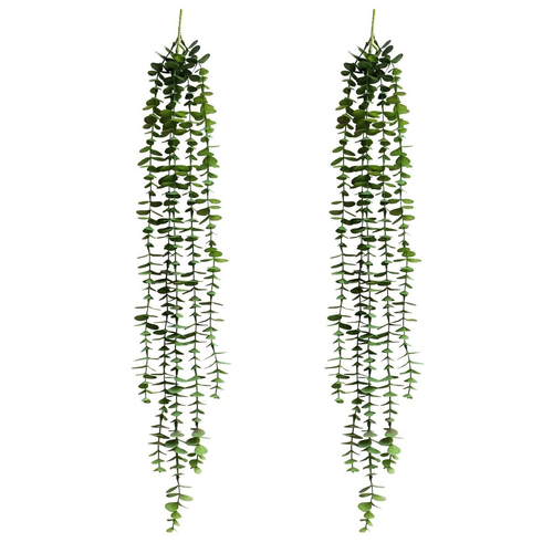 2x Urban 81cm Round Leaf 5-Strand Artificial Plant - Light Green