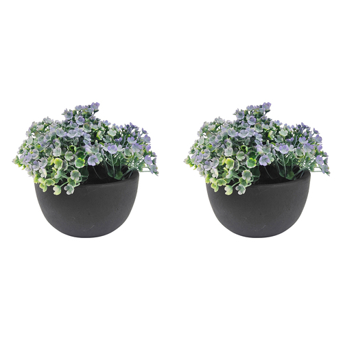 2x Urban Silver Falls Dichondra 13cm Artificial Potted Plant - Green