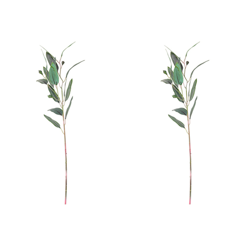 2x Urban 74cm Gum Leaves Stem Artificial Plant - Green