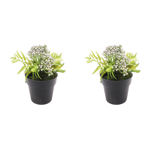 2x Urban 17cm Mini Berry Bush Artificial Plant - Lilac