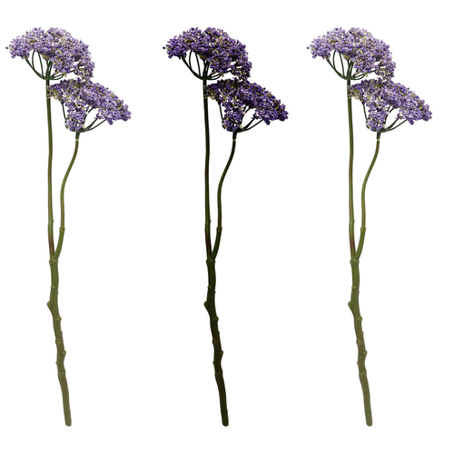 3x Urban 46cm Anise Stem Artificial Flower Plant - Purple