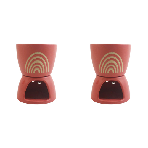 2x Urban 13.5cm Shae Rainbow Ceramic Fondue Set - Pink
