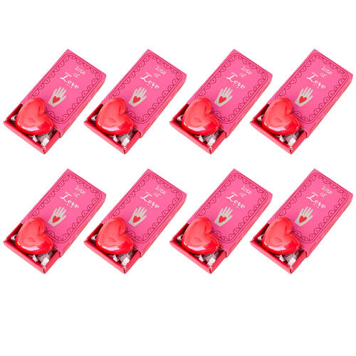 8PK Urban Love Heart Matchbox Memory Gift Keepsake Figurine 5cm Pink