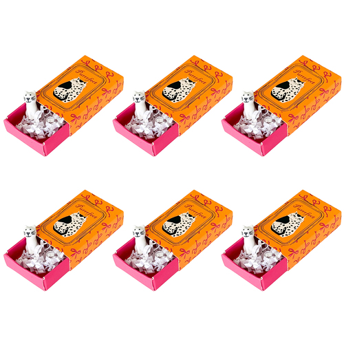 6PK Urban Purrrfect Cat Matchbox Memory Yellow 5cm Gift Keepsake Present